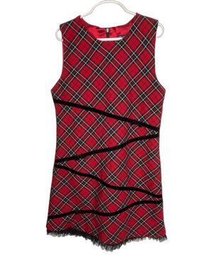 The Children’s Place Girls Plaid Red Holiday Dress Size 10